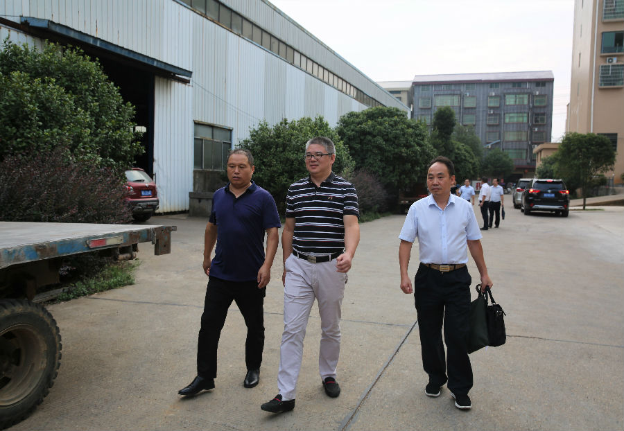 在衡山农商银行董事长王云峰陪同下,衡阳银保监分局副局长戴望来一行走访园区企业.jpg
